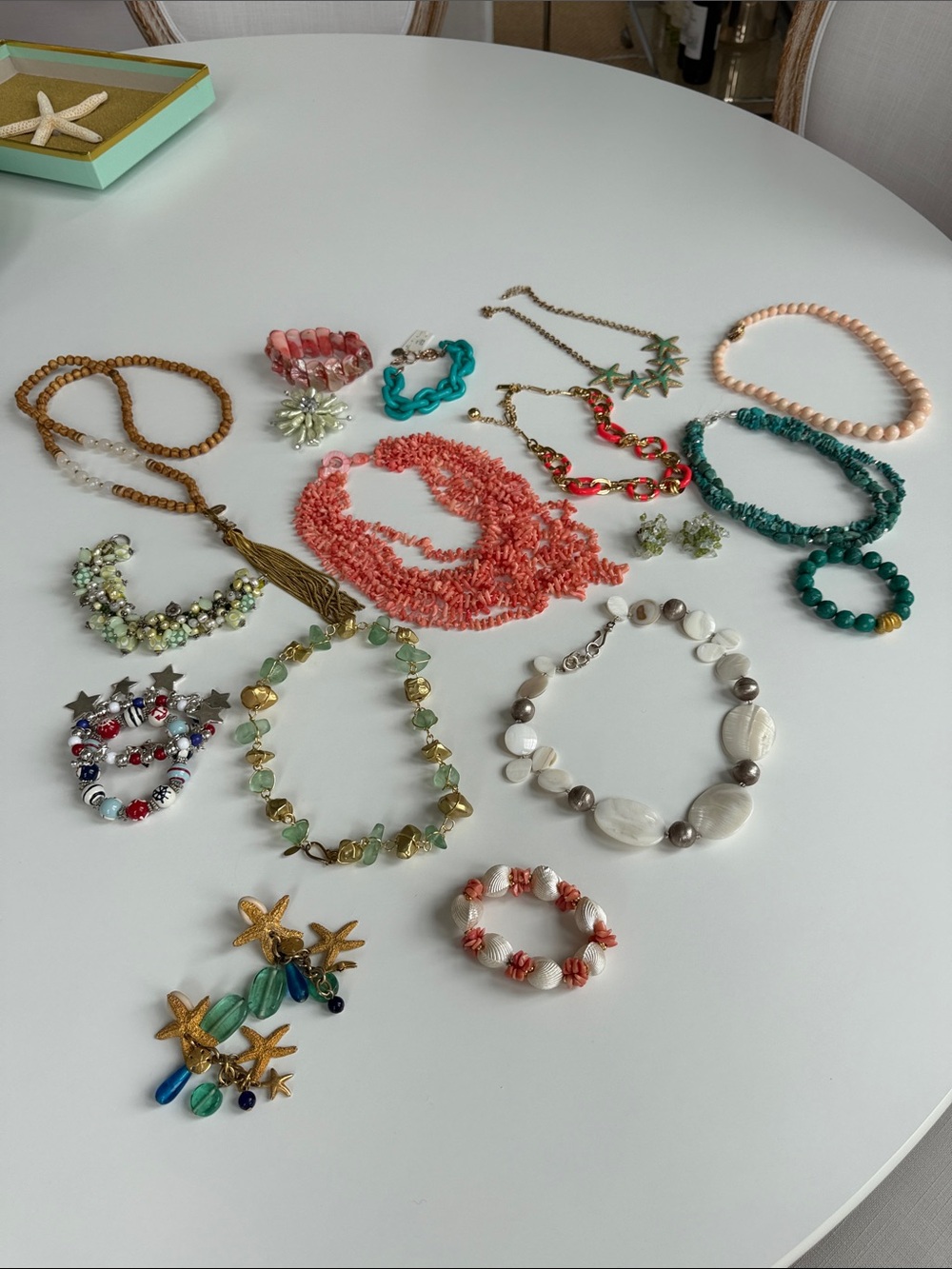 Summer Splendor Jewelry Lot Collection - Turquoise, Coral & Natural Tones - Picture 2 of 12